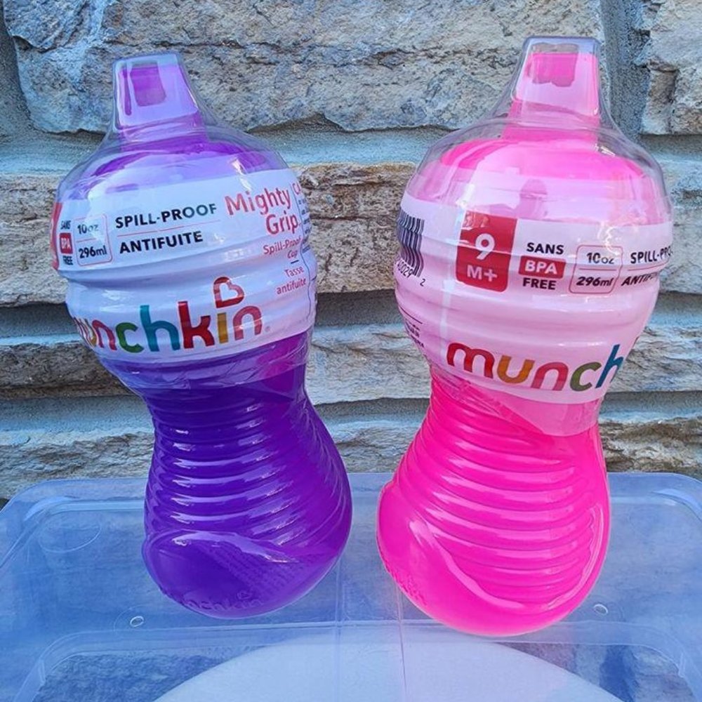2 Munchkin 9m+ Mighty Grip Spill Proof, Sippy Cup, 10 Ounces - Pink & …